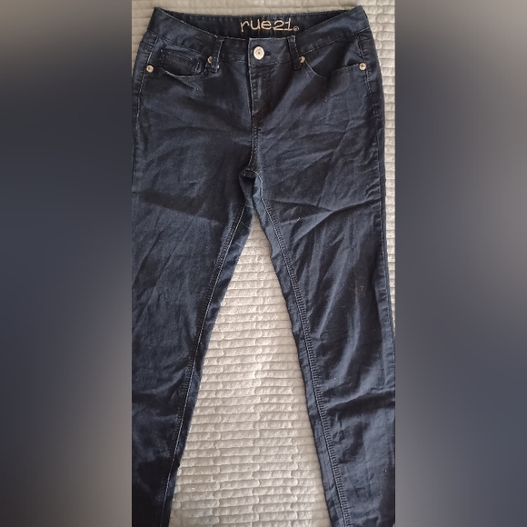 RUE 21 Mid Rise Regular Dark Blue Jegging (7/8) - Picture 2 of 3